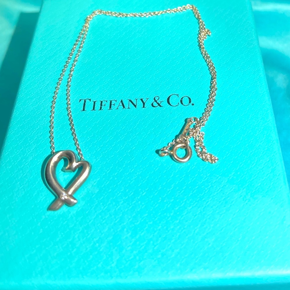 Tiffany & Co. Paloma Picasso Diamond and Sterling Open heart chain necklace